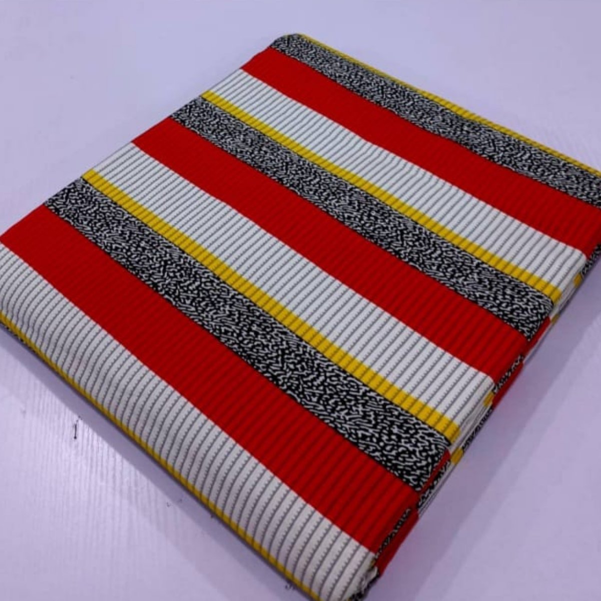 Red & Cream Aso-Oke Inspired Ankara Fabric - House of Prints
