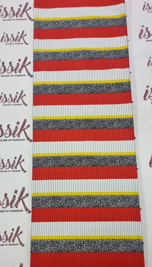 Red & Cream Aso-Oke Inspired Ankara Fabric - House of Prints