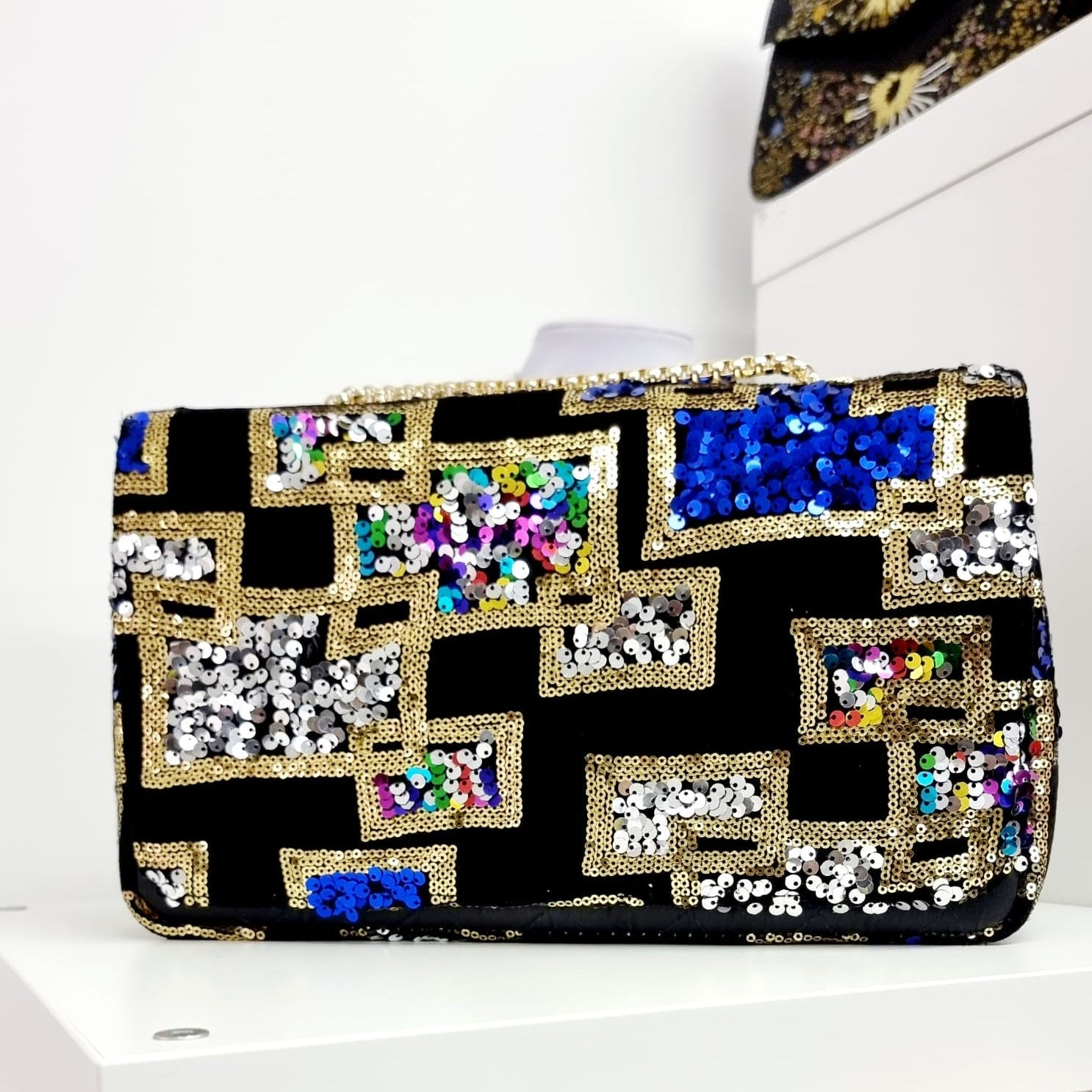 Sequin Velvet Shoulder Bag - House of Prints