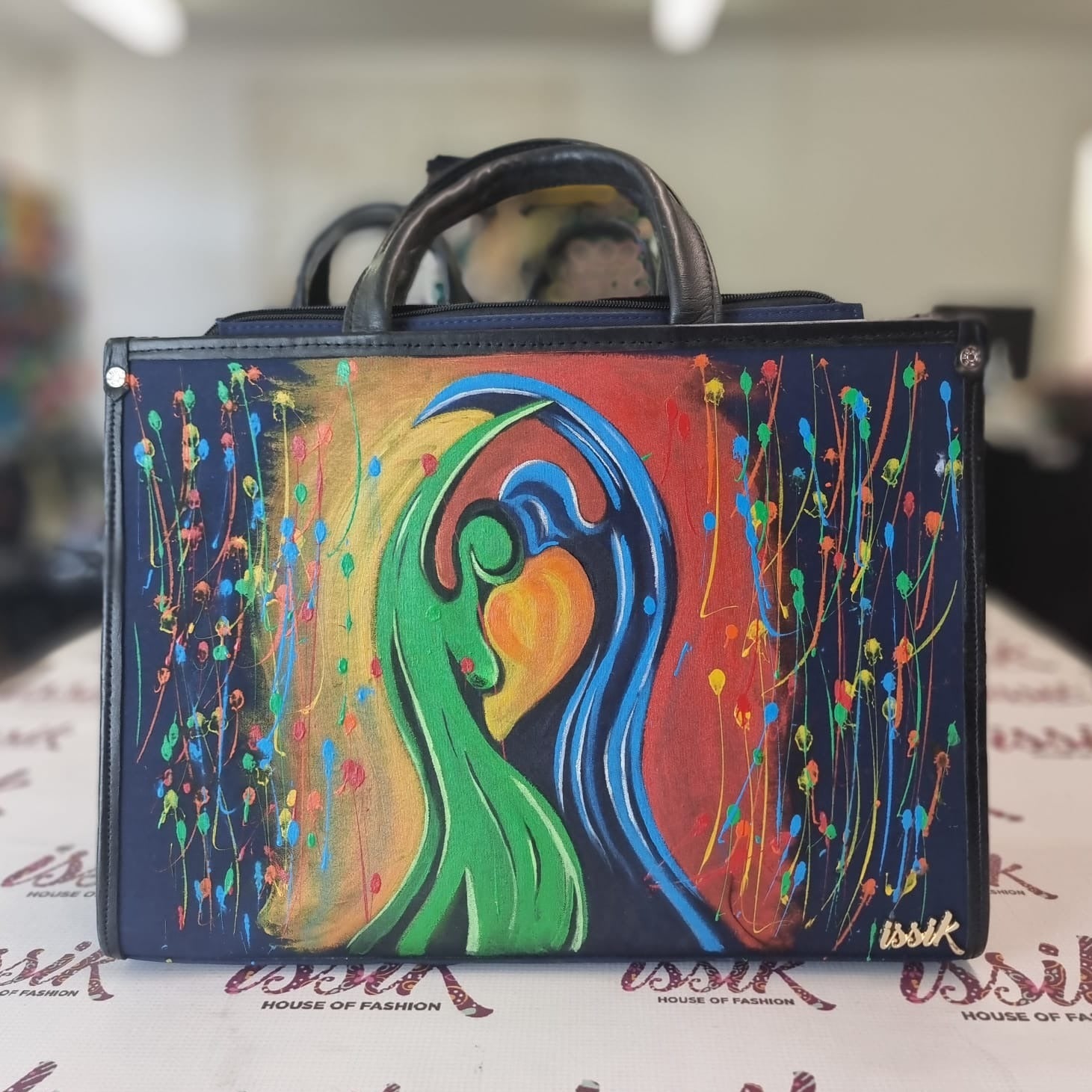 Souls Dancing Hand Painted Leather Tote Bag - House of Prints