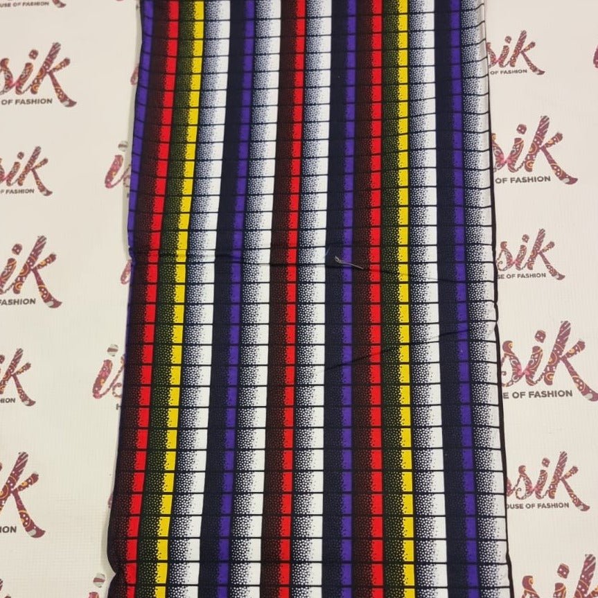 Stripy Colourful Ankara Fabric - ak290220 - House of Prints