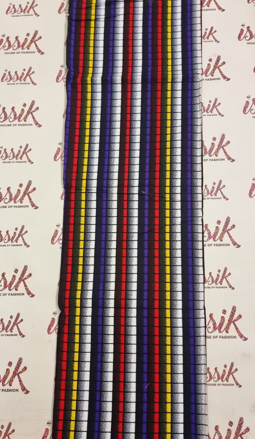 Stripy Colourful Ankara Fabric - ak290220 - House of Prints