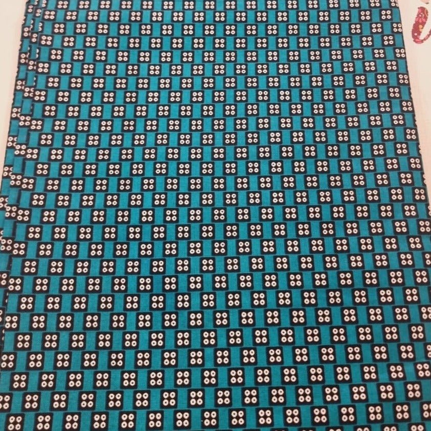 Teal Green & African Print Fabric Mix n Match - akpy40190 - House of Prints