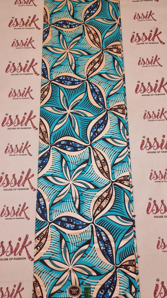 Teal Green Embellished Gold Ankara - akgld034 - House of Prints
