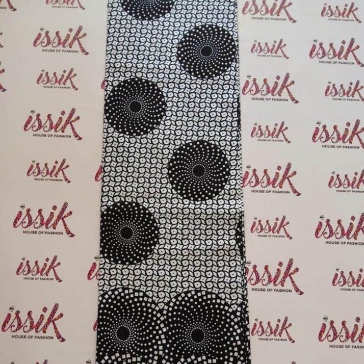 White and Black Ankara Fabric - House of Prints