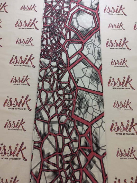 White and Pink Ankara - ak2064 - House of Prints