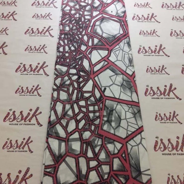 White and Pink Ankara - ak2064 - House of Prints
