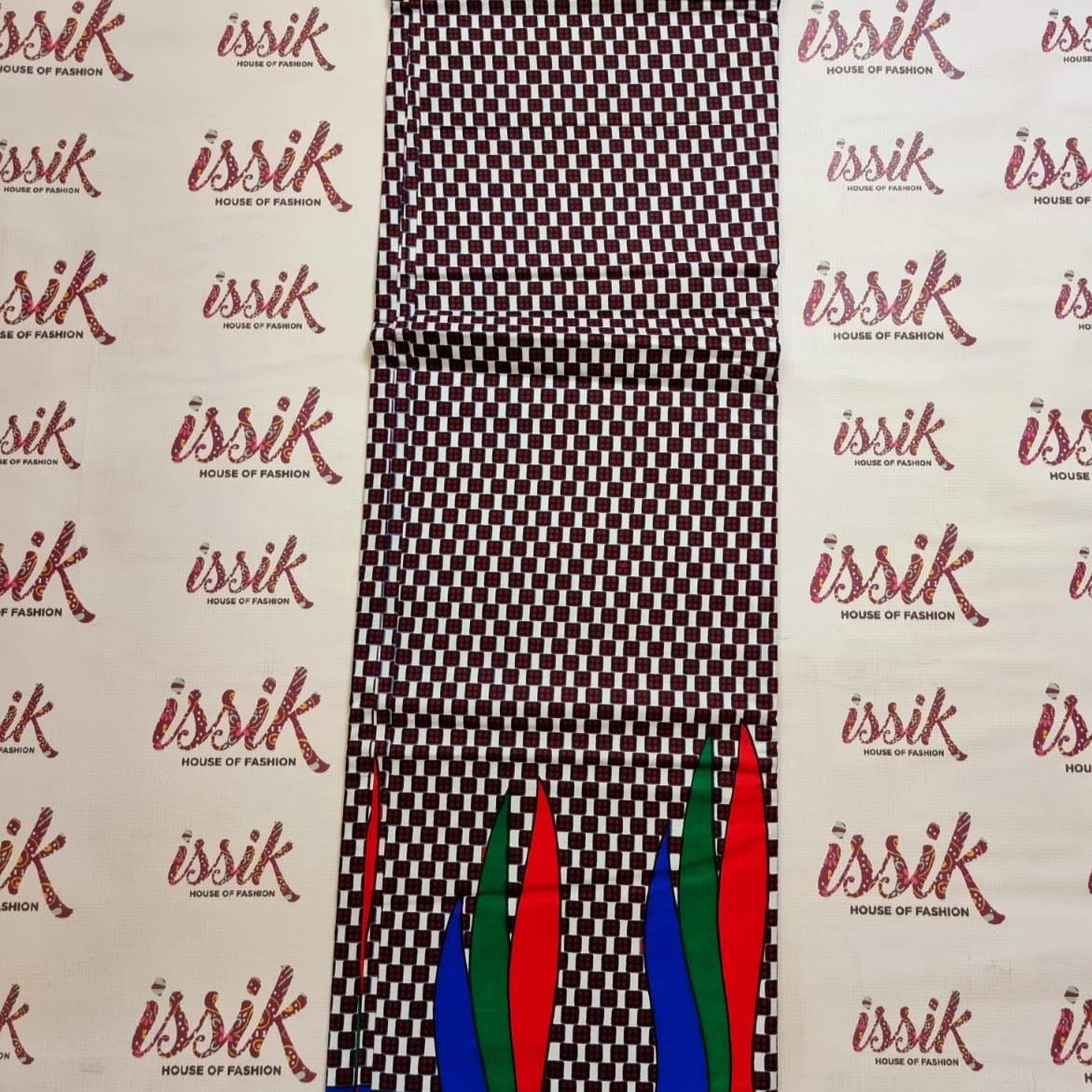 White, Black & Red Ankara Fabric - akpy29095 - House of Prints