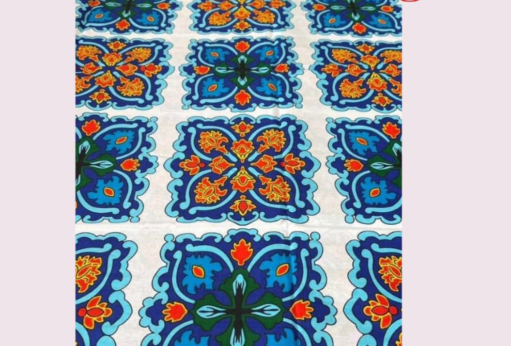 White & Multi Colour Ankara fabric - House of Prints