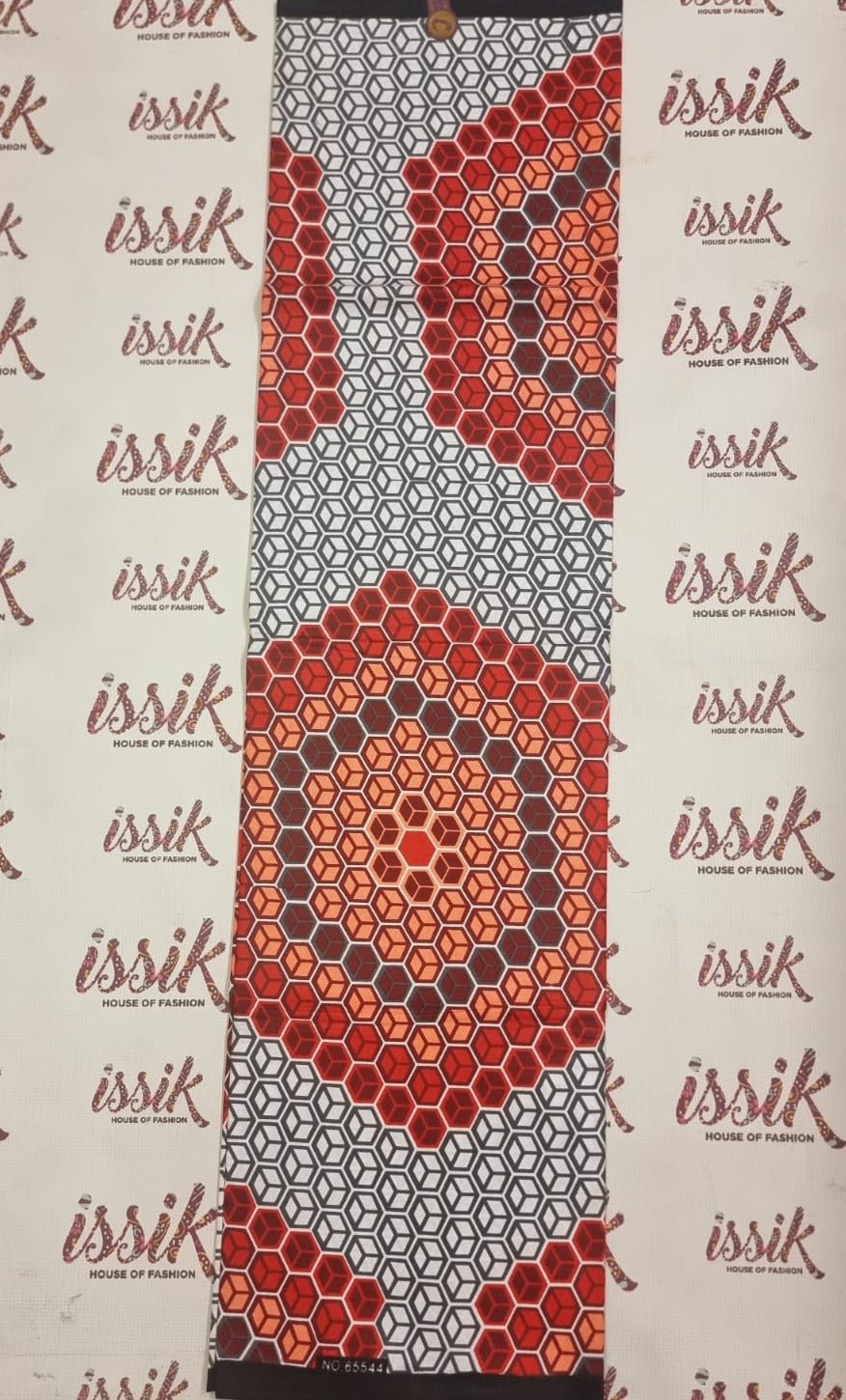 White & Red Ankara Fabric - House of Prints