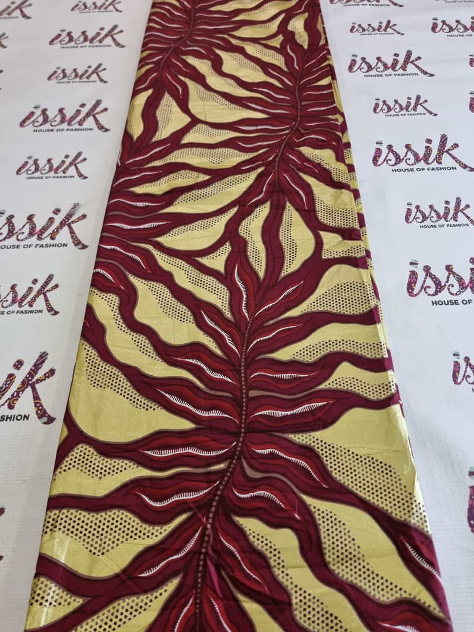 Wine & Gold Embellished Gold Ankara fabric - House of Prints