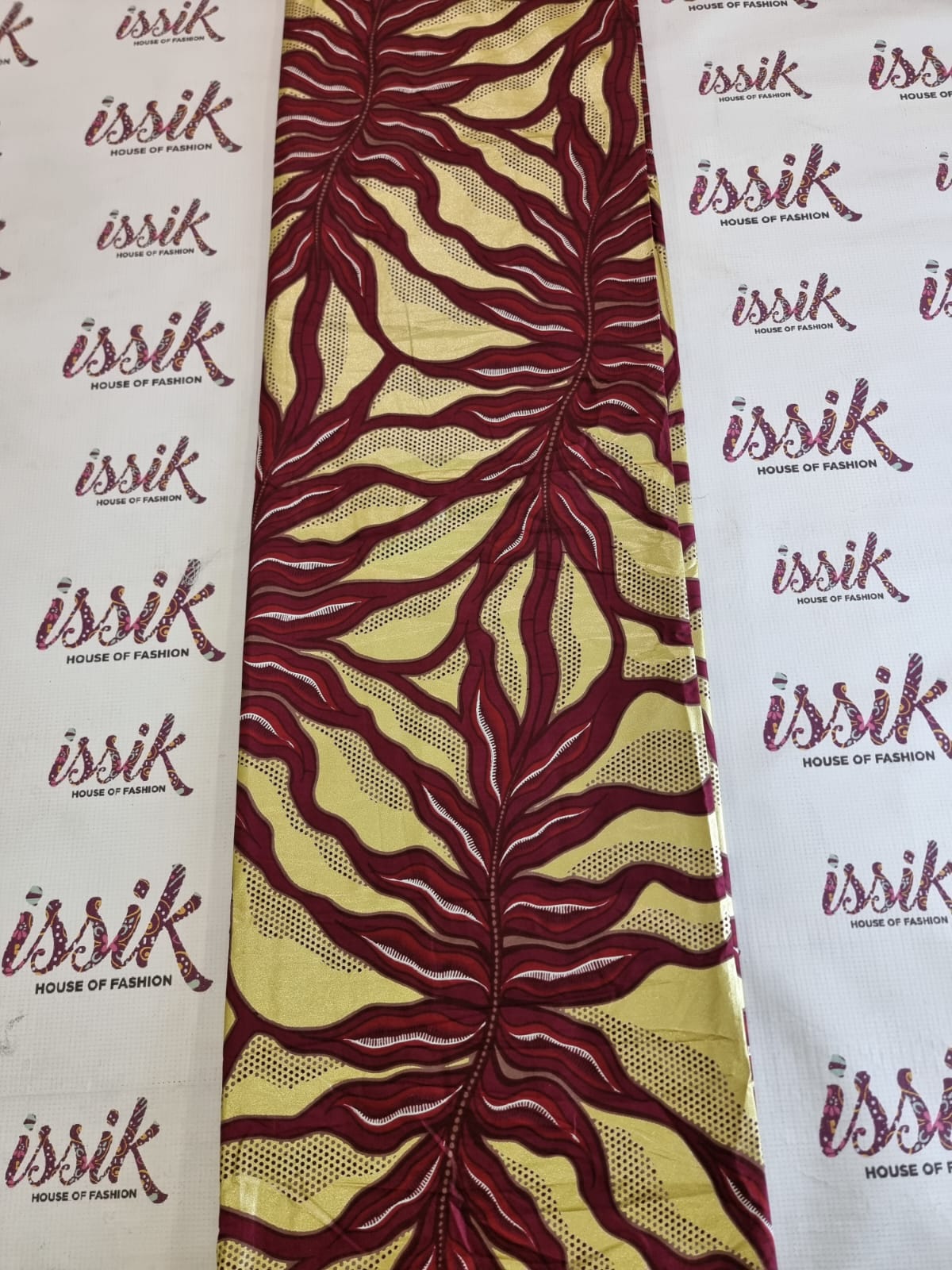 Wine & Gold Embellished Gold Ankara fabric - House of Prints