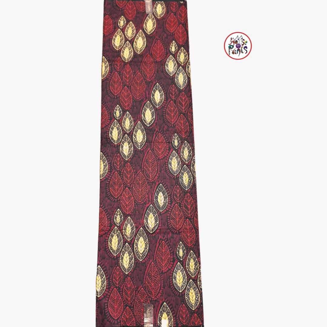 Wine, Gold & Red Ankara Fabric - House of Prints