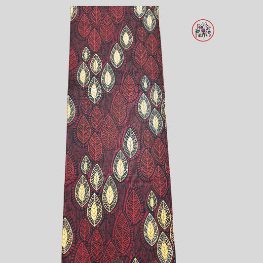 Wine, Gold & Red Ankara Fabric - House of Prints