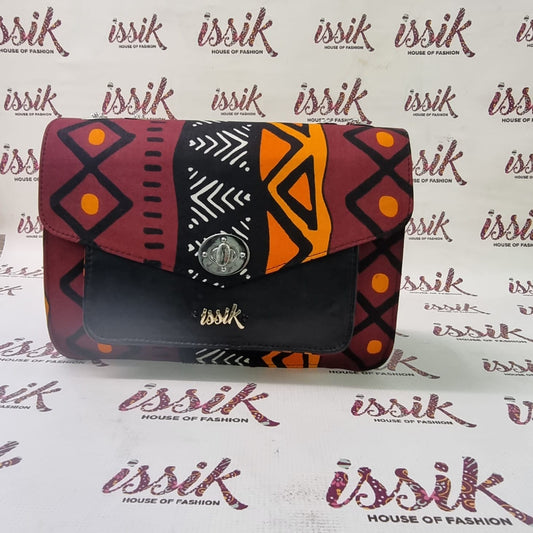Wine Tribal Print Leather Handbag - House of Prints