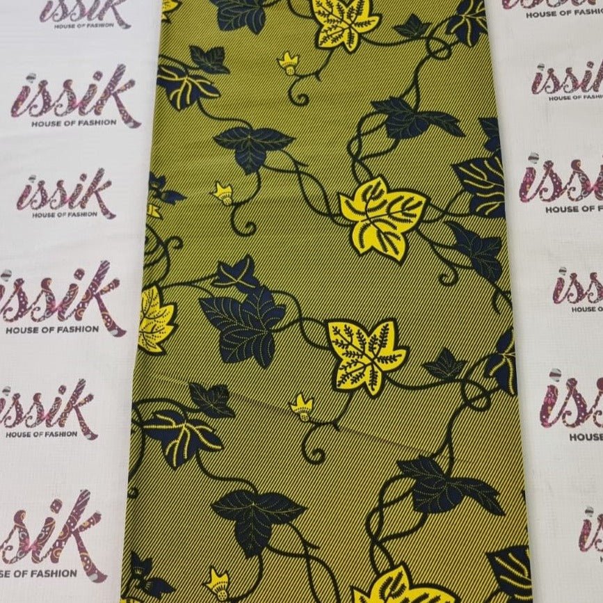 Yellow and Black African Print Fabric - House of Prints