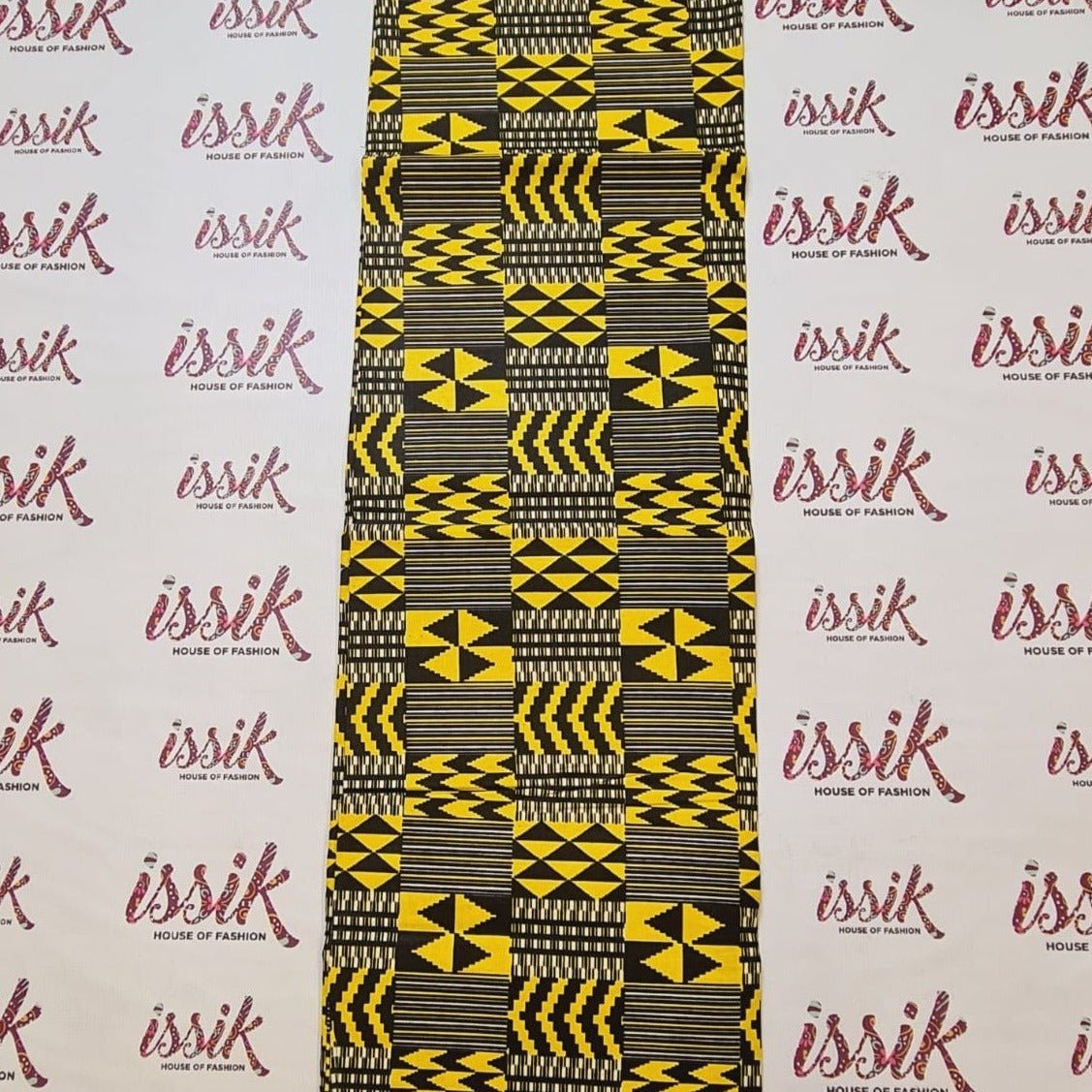 Yellow and Black Kente Ankara Fabric - ak15034 - House of Prints