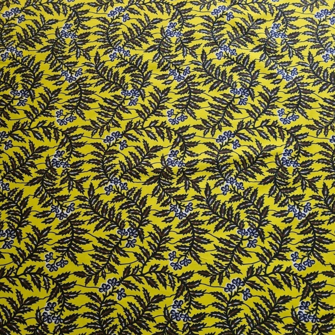 Yellow & Black Ankara Fabric - akpy12062 - House of Prints