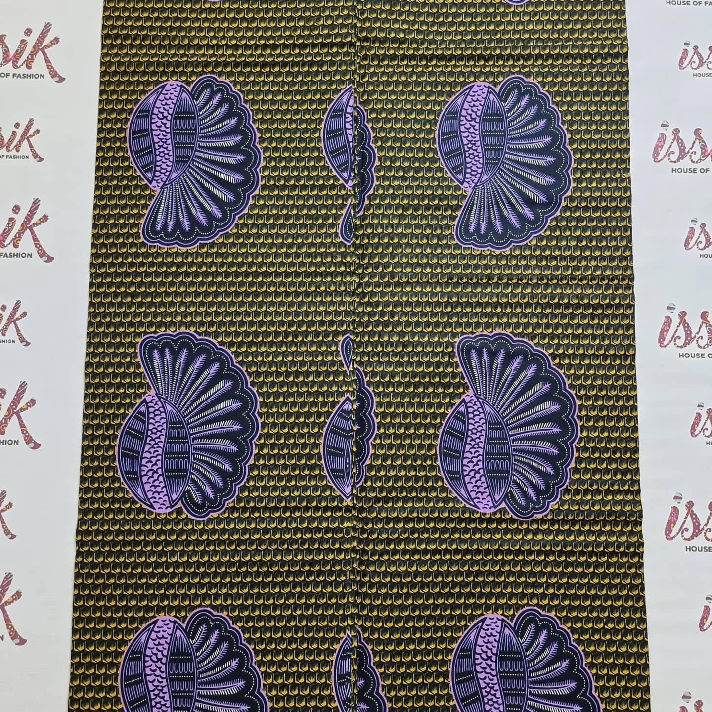 Yellow & Black Ankara Fabric - akpy12067 - House of Prints