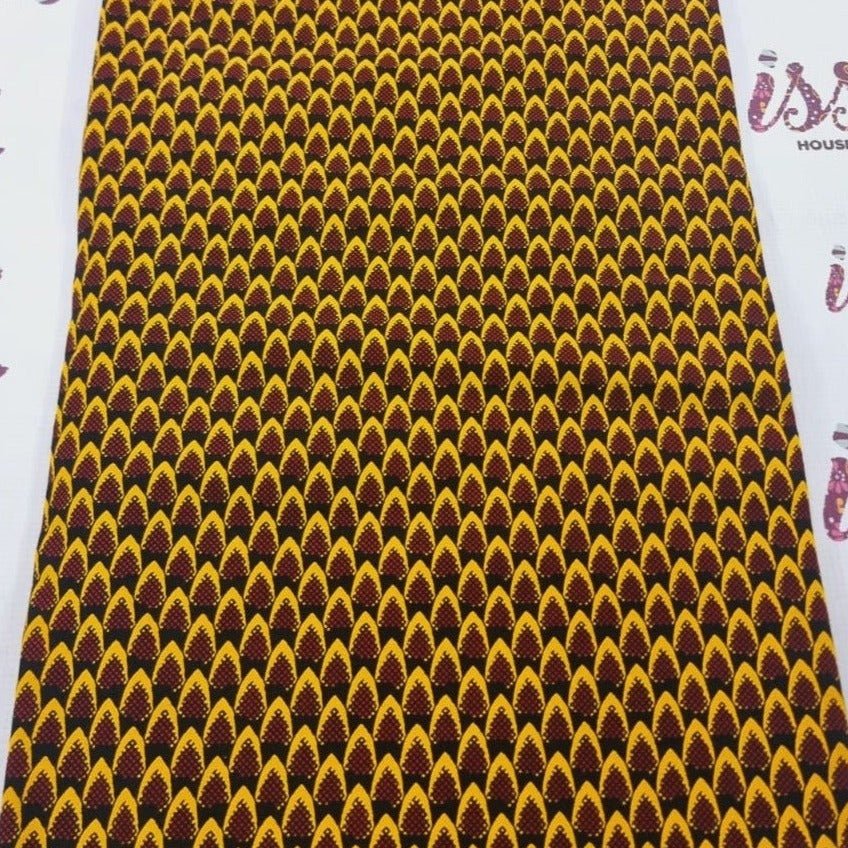 Yellow & Burgundy African Print Fabric Mix n Match - akpy12071 - House of Prints