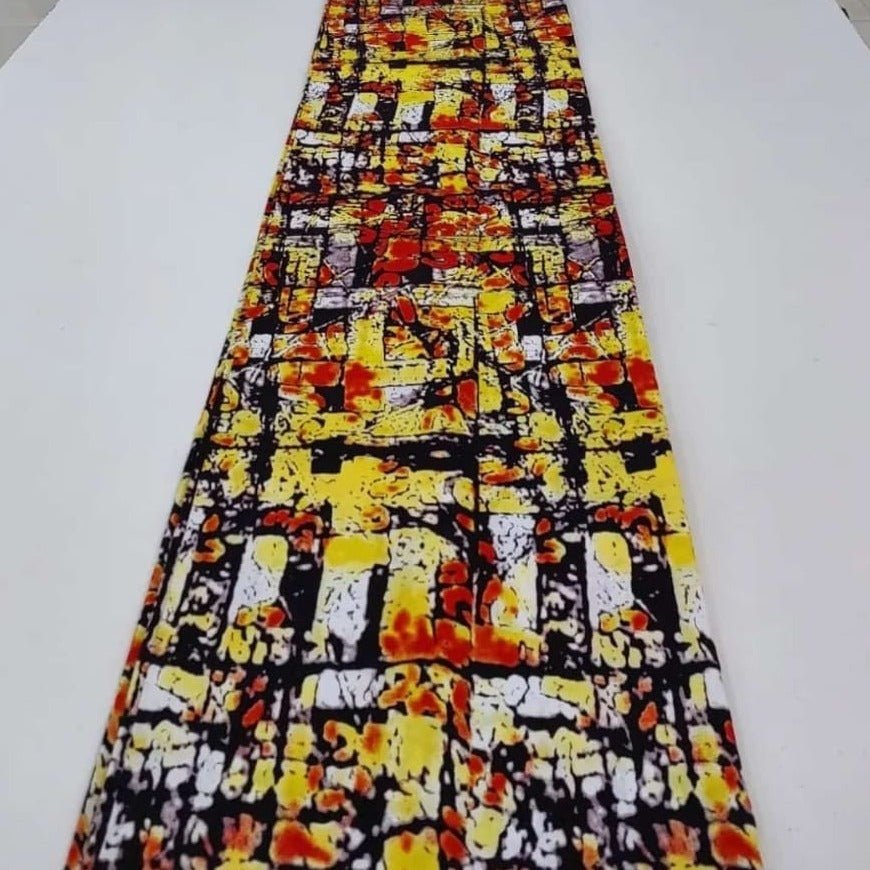 Yellow & Multicolour Ankara Fabric - House of Prints
