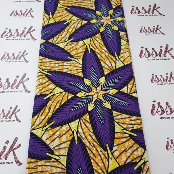 Yellow, Purple Ankara Fabric - issak12021 - House of Prints